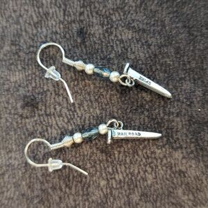 Railroad spike earrings